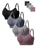 HBselect 4er Pack Gepolsterte BHS ohne Bügel Damen Rückenfrei Nahtlose Bralettes Bügelloser T-Shirt BHS Sports Bra Yoga Bustier für Frauen Mädchen