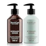Jean & Len Haarpflege Set Rosemary & Ginger für trockenes und glanzloses Haar, Feuchtigkeit Shampoo und Conditioner im Set, würzig-frischer Rosmarin & Ingwer Duft, ohne Parabene & Silikone, 2x 300 ml