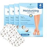 Plantifique Koreanische Fußmaske Socken, 4 Paar mit Box - Fusspflege Hornhaut Socken für Trockene Füße und Rissige Fersen - Hornhautentferner - Korean Foot Mask