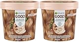 Garnier - Permanente Haarfarbe – ohne Ammoniak – 90% Inhaltsstoffe aus natürlichen Ursprungs und vegane Formel – Sheabutter – 100% Abdeckung für weißes Haar – Dunkelblond Mandel (7,0) – Good