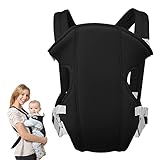 Baby Carrier, Xiuyer Babytrage Bauchtrage,Atmungsaktiv Rückentrage, Kindertrage für 3-10kg Säugling Kleinkind Tragegurt, Verstellbar Babytrage Bauchtrage (Schwarz)