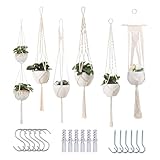 Xijobido Outdoor Pflanzenhänger, 6er Set Decken Blumenampel Halterung, Hängende Pflanzenampel Für Wohnzimmer Schlafzimmer Küche Balkon Terrasse und Patio