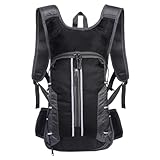 Guittly Fahrradrucksack klein mit Helmnetz, MTB Rucksack - Ultraleicht 330g / 10L, Wasserdicht Rucksäcke für Herren & Damen, Trinkrucksack Fahrrad für Radsport,Camping,Laufen (Grau)