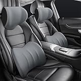 Auto Kopfstütze Und Lendenwirbelstütze Für Toyota C-HR CHR Hybrid 2020-2022, Weichheit Kopfstütz Komfortabel Einfache Montage Nackenkissen Autositze Zubehör,B/Gray