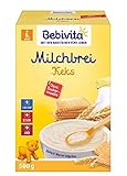 Bebivita Milchbreie ohne Zuckerzusatz-Großpackung, Milchbrei Keks, 4er Pack (4 x 500 g)