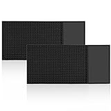 Thinkingwings 2er-Set Barmatte, 30 x 15 cm, Gummi-Abtropfmatte, Abtropfmatte für Geschirr, schnelles Trocknen von Gläsern, schwarz, für Bar, Club, Küche, Restaurants, Theken