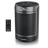 Brandson - Heizlüfter mit Fernbedienung - ECO Modus für energiesparenden Betrieb – Oszillation 50° - 2 Heizstufen - Überhitzungs- und Umkippschutz