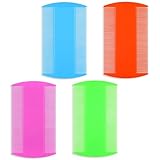 Läusekamm, doppelseitig, feine Zähne, Kamm für Kopfhaut, Schuppenflechte, Flohkamm, Kopfhautentferner, Kopfhautkamm zur Schuppenentfernung, für Erwachsene und Kinder (4 Farben), 4 Stück