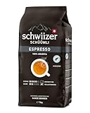Schwiizer Schüümli Crema Intenso, kräftig-intensive Arabica/Robusta-Mischung, für Vollautomaten, Stärke 4/5, mittlere Röstung, Rainforest Alliance-zertifiziert, 950gr