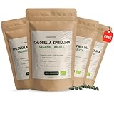Cupplement Spirulina Chlorella Tabletten Bio pro Tablette - Keine Kapsel, Flocken oder Pulver - Algen - Superfood - Supplement - Hawaii - Algen - Blau - Spirilina - Chlorela (Multipack)