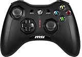 MSI FORCE GC30 V2 Kabelloser PC-Gamepad Controller - 2,4 GHz, 600mAh Li-Ionen-Akku, austauschbare D-Pad-Abdeckungen, zwei Vibrationsmotoren, USB 2.0 - schwarz, kabelgebunden/kabellos