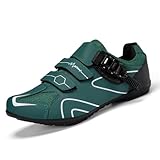 Hixingo Fahrradschuhe Herren MTB Rennrad Schuhe Mit rutschfeste Gummisohle, Atmungsaktive Damen Sneaker No-Lock Indoor Fahrradschuhe Rennrad Mountainbike 36-47 EU (Dunkelgrün,40)