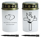 Grablicht Solar,2 Stück Wasserdichtes Solar Grablichter für Draußen Grableuchte Solars Outdoor Friedhofskerze Solarbetrieben mit Lichtsensor