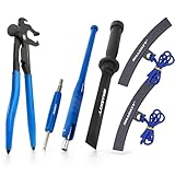 HASKYY Auswuchtzange Klebegewichte Schaber Reifenmontage 6 tlg. Zubehör Werkzeug Set Entferner Ventileindreher Ventileinzieher Felgenschoner Felgenkantenschutz