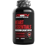 Heart Essentials - 180 Kapseln - Herz Komplex* mit hochdosierten 200mg Q10, 1000mg Arjuna Extrakt, 750mg Citrus Bergamot, Rosskastanien, Resveratrol, Olivenblatt, Vitamin B1 - Vegan
