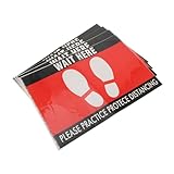 Operitacx 1 Satz Bodenaufkleber Klares Vinyl Blau Selbst Groß Stopper Abstand Halten Sticke Store-aufkleber Aufkleber Zum Abstand Halten Schulabziehbilder Pvc Rot 4 Stück