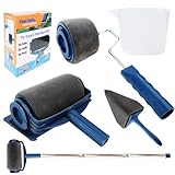 6-Teiliges Farbroller, Farbroller Set mit Tank, Kantenroller und Eckenstreiche, Nahtlose Multifunktionale Haus Malerset, Farbroller Set für Haus, Schule, Bürowand, Decke