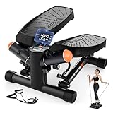 Stepper für Zuhause-Mini Stepper, Einstellbarer Widerstand Stepper mit Smart Display, Stairmaster, Hometrainer Stepper 150kg, Fitnessgeräte für Zuhause (03-Einstellbarer Widerstand)