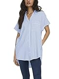 ONLY Damen Onlfenna S/S Loose Shirt Wvn Noos, Cloud Dancer/Stripes:blue Mirange Stripe, M