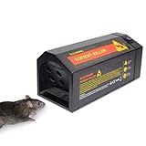 Elektrische Rattenfalle,8000V Automatisch Elektrische Mausefalle für Mäuse Hamster Wühlmäuse, Arbeitsstrom Rattenfalle Elektrisch Dual Power Modes Elektrischer Rattenfänger Rattenfallen Schlagfallen