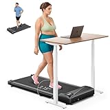 THERUN Schreibtisch Walking Pad mit Leise 2,5 PS-Motor, 2 in 1 Kleines Laufband mit Fernbedienung und LED-Panel für Zuhause und Büro