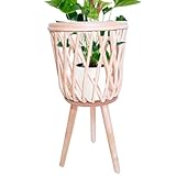Ständer aus Weide, Boho, Blumenständer aus geflochtenem Rattan, handgefertigt, Blumenkastenregal aus Weide, mit Beinen, Anzeige von Blumentopf-Hockern für den Innenbereich,