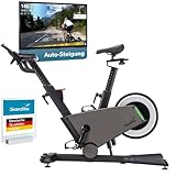 Skandika Spinning Bike Indoor Kliva 800-S | Heimtrainer Fahrrad SMART mit LED, Steigung in 16 Stufen, Magnetbremse mit 32 Stufen, 3 Programme, Bluetooth Kinomap App kompatibel, bis 150 kg, Speedbike
