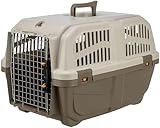 TRIXIE Transportbox Skudo – S: 40 × 39 × 60 cm, IATA-konforme Transportbox für Hunde & Katzen ideal für Reisen mit Auto oder Flugzeug, robuste Reisebox aus Kunststoff mit Schnappverschlüssen – 39741