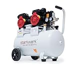 Starkwerk Flüsterkompressor Druckluftkompressor Kompressor 230 Volt 10 Bar 2,2 KW 50 Liter SW 457/10 Compressor inklusive Druckminderer und Wasserabscheider