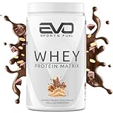 EVO SPORTS FUEL Whey Protein Pulver Matrix | Schoko-Peanut | 800g | bis zu 30g Protein pro Portion | für Muskelaufbau und -erhalt, geprüfte Qualität | Made in Germany (1er Pack)