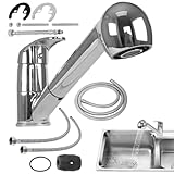 RV -Wasserhahn ausziehen - Auszug Spout -Wasserhahn, ein Griff niedriger | Kompakte Küchenarmaturen für Wohnmobile und Boote, benutzerfreundlicher für Wohnwagen, Motorhäuser, fünfte R