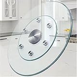 Drehbares Serviertablett mit Drehsystem, Drehteller aus gehärtetem Glas für Esstische und Partybankette