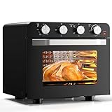 Karinear 36L Heißluftfritteuse XXL Minibackofen mit Umluft, Heissluftfritteuse, Grill, Bake, Toaster, 1800W Heißluft friteuse Airfryer Oven mit Knopfsteuerung, 100-230℃