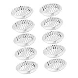 DIYEAH 10 Stück Teiliges Edelstahl Lüftungsgitter mit Rundloch für Schuhschrank Garderobe Schrank Rostfrei Feines Mesh Atmungsaktiv zur Luftzirkulation und Belüftung