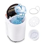 CLIPOP Mini Waschmaschine mit Schleuder & Timer, Waschautomat bis 3 KG, Reisewaschmaschine, Camping Mobile Waschmaschine, Toploader Miniwaschmaschine (1 Kammer)