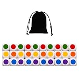 30 PCS Farbwürfel,farbwürfel 6 Farben Mit Punkten Anpassbare,16 MM Punkten Anpassbare Würfel,Bunte Würfel Kann Im Klassenzimmer Verwendet Werden, Um Grund- Und Neutrale Farben Zu Unterrichten.