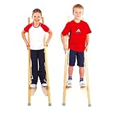 Sport-Thieme Kinderstelzen | Stelzen für Kinder bis 150 cm | Sicher, Stabil, Höhenverstellbar | Belastbar bis 90 kg | Ab 6 Jahren | Massives Buchenholz | Markenqualität