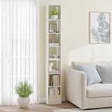 Hzuaneri Bücherregal, 7-Tier Bücherschrank, Würfelregal, Modernes offenes Regal aus Holz, Aufbewahrungsregale und Präsentationsregale für Wohnzimmer, Home Office, Schlafzimmer, Weiß BC79703X