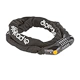 Prophete Fahrradschloss, Zahlen-Kettenschloss, 5-facher Code, Länge 120 cm, Farbe schwarz