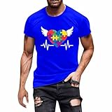 Herren Herzbeat Drucken Spoetshirts Regenbogen Kurzarmshirts Freizeitshirts Herz Liebe Pride CSD Gay Streethemd LGBTQ Klassisch Ouyerdoorhemd geschnitten Rundhals Oberteil