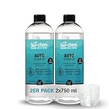 bio-chem AutoShampoo biologisch abbaubar – 2x 750 ml – pH-neutrales Konzentrat – Kraftvoll gegen Schmutz, schonend zum Lack – greift Wachs-Versiegelung nicht an - Made in Germany