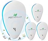 Ultraschall für Mäuse, Ultraschall, Anti-Mücken, Ultraschall, für den Innenbereich, gegen Mäuse, Insekten, Mücken, Kakerlaken, Ratten, Ameisen, Spinnen, 4 Stück