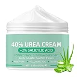 Urea Creme 40 Prozent 150 Gramm - Hornhautentferner Creme mit 2% Salicylsäure Teebaum Aloe - Urea Fusscreme Sehr Trockene Füsse - Fußcreme gegen Hornhaut - Bodylotion für rissige Füße, Fersen, Hände