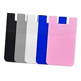 SHINEOFI 5 Stück Teiliges Selbstklebender Smartphone Rückentaschen aus Rutschfestem Silikon Kartenhalter für Id Kreditkarten und Geld Kompatibel mit Meisten Handys