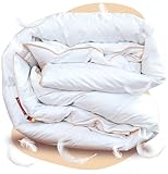 EVAN BROWNS® Feder Bettdecke 155 x 200 cm - Ganzjahresdecke 155x200 - Daunendecke mit Federn & Daunen - Kassettendecke ideal für das ganze Jahr - Decke - Federbettdecke