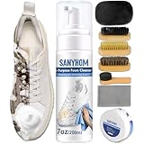 SANYHOM Sneaker Cleaner Set 8 in 1, Sneaker Reinigungsset für Sneaker und Schuhe, Premium Sneaker Reiniger Schuhreiniger-Set mit Bürste Schuhe Reinigungscreme und Handtuch für weiße Schuhe, Turnschuhe