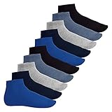 Footstar EVERYDAY! 10 Paar Damen Herren Quarter Socken - Jeanstöne 43-46