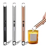 3er Set Lichtbogen Feuerzeug USB Aufladbar, Elektrisches Stabfeuerzeug Winddicht, Flammenloser Kerzenanzünder, Tragbar für Grill, Küche, Kamin, Gasherd, Camping, Stabfeuerzeug für Kerzen