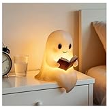 Dongcill Ghost Reading Book Lamp, Niedliche Geister-Leselampe, LED Geister Lesebuch Lampe mit USB, Halloween Dekor, Halloween Niedliche Ghost für Leser und Buchliebhaber, Party Dekor