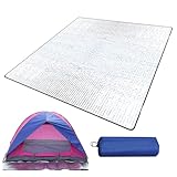 JIEBWCHA Aluminium Campingmatte, 195 X 180 cm Bodenmatte Für Zelt, Verbundaluminiumfolie Perlbaumwolle wasserdichte Zeltmatte Für Camping, Isolierende Faltbare, Für Outdoor, Wandern, Picknick